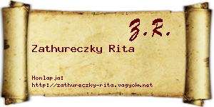 Zathureczky Rita névjegykártya