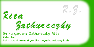 rita zathureczky business card